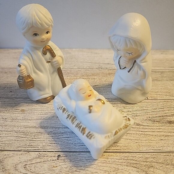 10 Pc Holiday Expressions Porcelain Bisque Nativity Set Christmas Holiday Holy - Picture 2 of 13